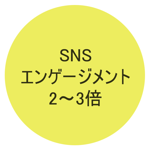 SNS エンゲージメント 2～3倍